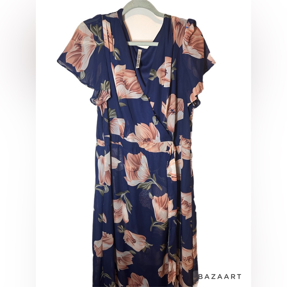 WOMENS R & B 2X FLORAL DRESS